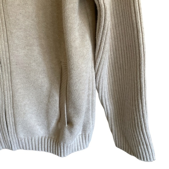 Vintage Pendleton Cable Knit Ribbed Cardigan Turtleneck Front Zip Size M…Brown - Picture 9 of 11